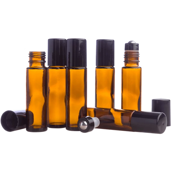 60213796 - 10 ml-es borostyánszínű golyós üvegek - 6 db