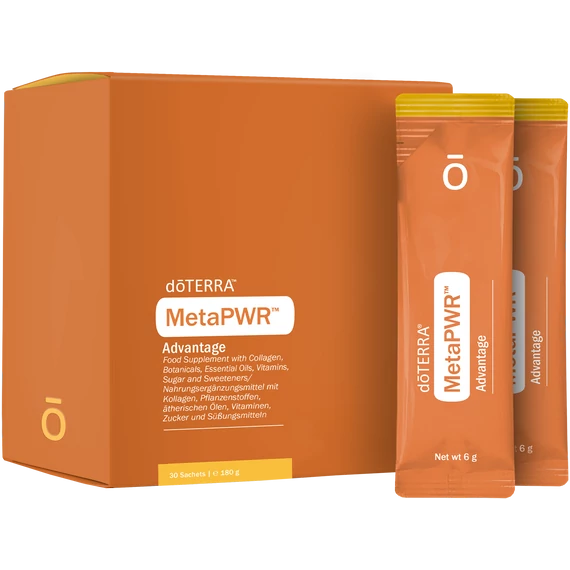 60222772 - MetaPWR™ Advantage - Táplálékkiegészítő kollagénnel, növényi összetevőkkel, esszenciális olajokkal, vitaminokkal, cukorral és édesítőszerekkel